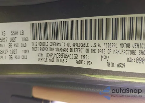 2015 Jeep Cherokee Latitude from USA, damaged, VIN 1C4PJMCB0FW541152